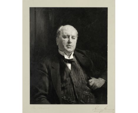 JAMES (HENRY)Photograph of the oil portrait of Henry James by John Singer Sargent, signed on the mount by both sitter ('Henry