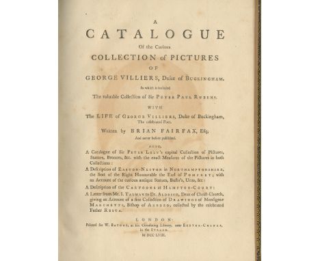 CATALOGUES - COLLECTIONS[VILLIERS (GEORGE] A Catalogue of the Curious Collection of Pictures of George Villiers, Duke of Buck