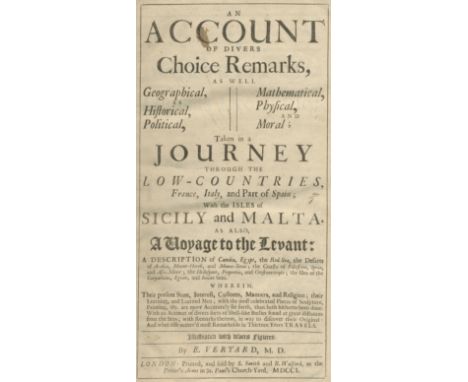 VERYARD (ELLIS)An Account of Divers Choice Remarks, as Well Geographical, as Historical, Political, Mathematical, Physical an