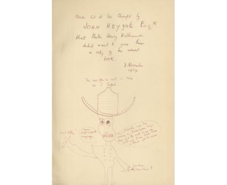 WILLIAMSON (HENRY)A collection of 20 works inscribed by the author to John Heygate, fellow author and life-long friend, inclu