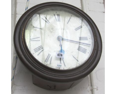 A mahogany cased dial clock, late 19th/early 20th century, with 11.5 inch white painted dial detailed 'Alfred Dale Llanelly',