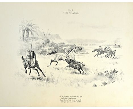 BROWN (J.M.)  "In the Days When We Went Hog-Hunting".  First Edition. 12 lithographed plates, (by J.C. Dollman); gilt-pictori