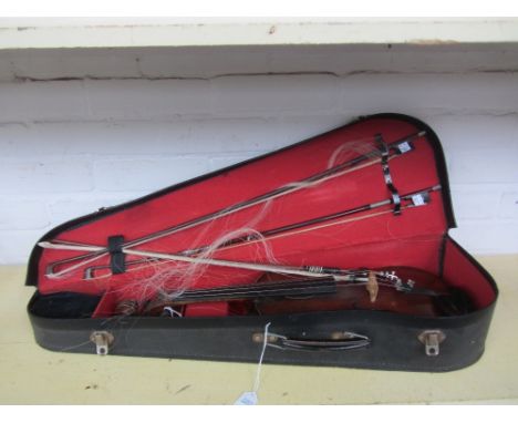 A violin, 19th century, interior paper label reads 'model Antonius Stradivarius Violin Cremonensis Faciebat Anno 1721', 14 in