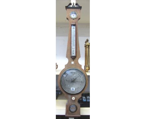 A George III mahogany cased wheel barometer with thermometer, by G&C Dixey, New Bond St, London, 101cm high.  