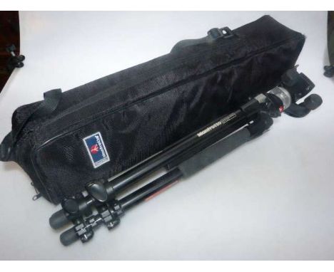 Manfrotto 190X camera tripod Pro B with Manfrotto 460G magnesium head with case