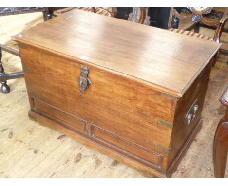 Indian brass bound teak trunk