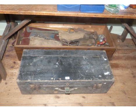 Two vintage tool boxes and tools