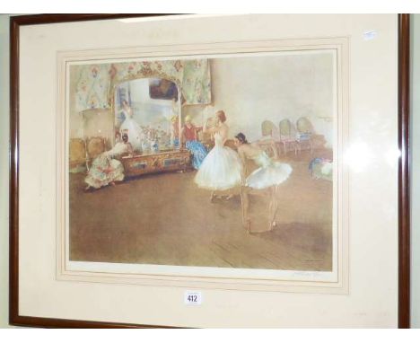 William Russell Flint, Mirror of the Ballet, print, signed