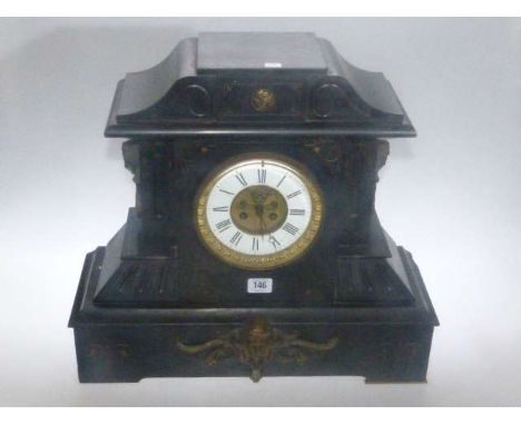 Victorian slate mantel clock