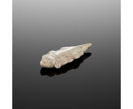 A 'LIZARD' JADE PENDANT, SHANGJade. China, Shang dynasty, c. 1600-1050 BCThe jade pendant is of flattened form and carved as 