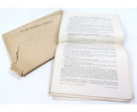 Twenty-three Original Royal Air Force (RAF) Communique, nos. 10-32 (missing no. 31, duplicate of no. 27), printed in France b