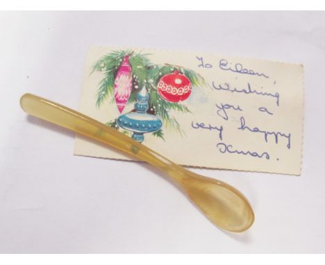 Rhino horn salt spoon and card