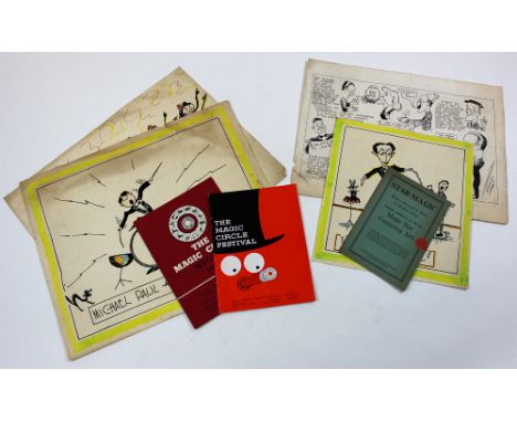 Williams (Eric, 1911-1981, Magician). A collection of four original cartoon illustrations relating to Eric Williams, includin