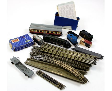 Hornby Dublo. Silver King 60016 Engine and tender, two coaches (M4183 & M26133), five wagons, nineteen pieces of track & a sm