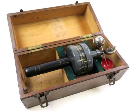 Hand anemometer made by Kelvin Bottomley & Baird Ltd, contained in original oak case