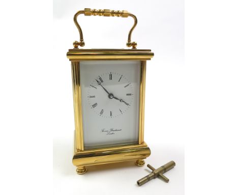 Carriage clock by Thomas Braithwaite, London, total height 12.5cm approx.