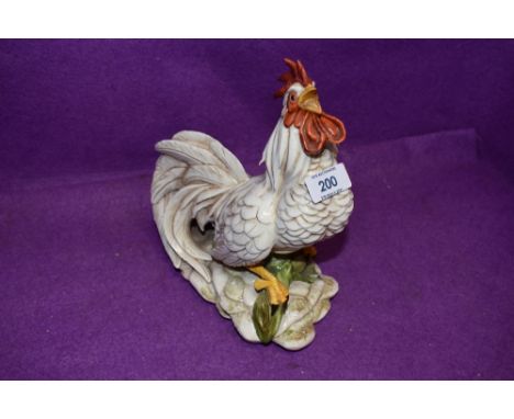 A ceramic model of a farm house cockerel by Cappodimonte circa 1960's in fine condition