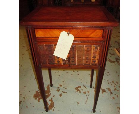 SIDE TABLE, late 19th century French kingwood and ebonised with drawer and faux book doors, 32cm x 43cm x 72cm H.