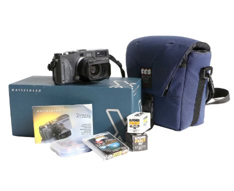 Hasselblad XPan II Camera no.1BSP11055 with Hasselblad f4 45mm lens and booklet, in soft carry case with original box with re