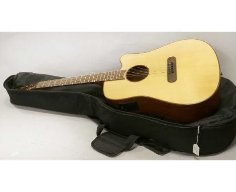 James Neligan Electro-Acoustic Guitar with makers label 'James Neligan Solid Top Acoustic Hand Made Guitar Model LIS.DCFI' si