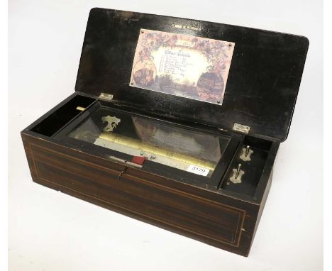 A 'Zither-Tremolo' Musical Box, Playing Eight Airs Ser. No. 35858, with a selection of dances and waltzes, single-spring moto