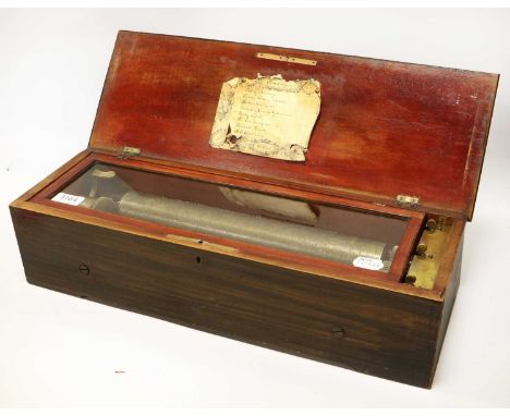 A Lever-Wind Musical Box, By L. Frères(B.B.&C.) Ser. No. 34136, playing eight Irish airs, stamped single-section comb, on pla