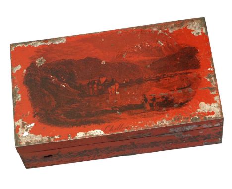 A Very Good E. Reymond Tinplate-Cased Musical Box No. 7418, playing two airs, with tight single-section comb on plain brass b