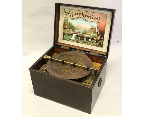A Good 7.5/8-Inch Symphonion Disc Musical Box Ser. No. 250109, with single comb and brass spider wheel bar, reeded cast bedpl