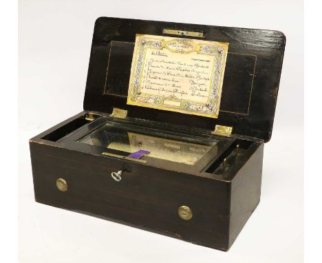 A Musical Box Playing Six Airs, By Nicole Frères Ser. No. 46818, Gamme No. 3380, with single-section stamped comb, single-spr