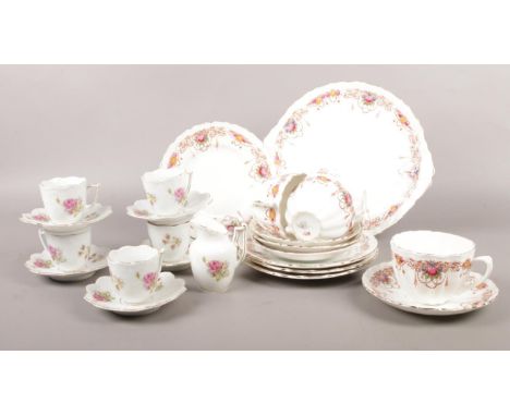 A Salisbury part tea set. Cups/saucers, dessert plates, cake plate. To include a ceramic coffee set.  