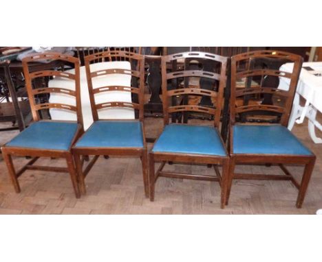 Set of four Georgian style pierced ladder-back chairs. Condition report: see terms and conditions'.