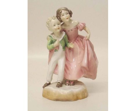 Royal Worcester figure group of sister. Condition report: see terms and conditions'.