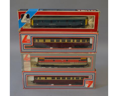 OO Gauge. 4 x Lima locomotives. Class 31 31970, BR parcels service railcar, & 2 x BR maroon/cream liveried ex-GWR railcars. A