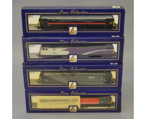 OO Gauge. Lima. 4 x Class 47 diesel locomotives, various liveries. 47710, 47702, 47817 & 47830. All VG boxed.