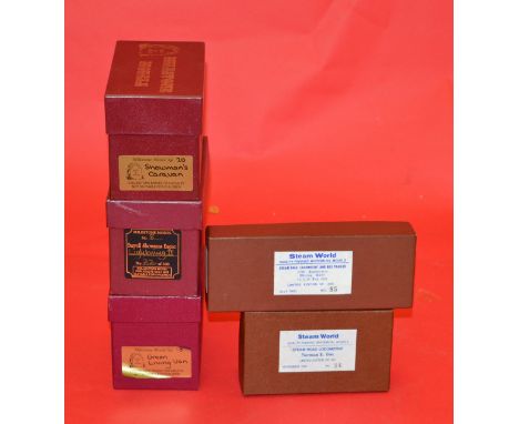 Three Milestone Models: #13 Green Living Van; #20 Showman's Caravan; #8 Burrell Showmans Engine, ltd.ed. 22/300. Together wit