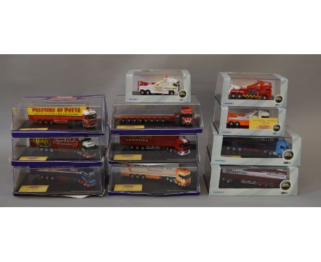 11 x Oxford Diecast Haulage Company 1:76 scale models, boxed and overall appear E, all with ltd.ed. certificates.