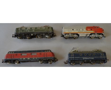 H0 Scale Marklin 4 x pantograph & diesel locomotives. Overall F some surface rust.