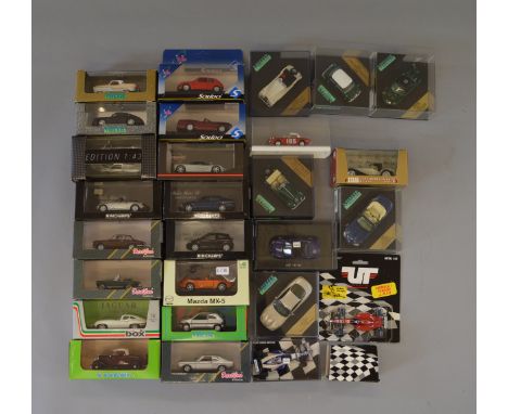 28 x 1:43 scale diecast models by Minichamps, Vitesse, DetailCars and similar. Boxed, overall appear E.