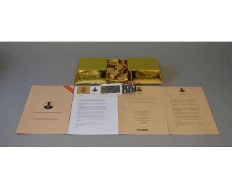 Corgi Premiums: James Bond 'Definitive Collection' Golden Opportunity. 24ct gold-plated 1:36 scale Aston Martin in presentati