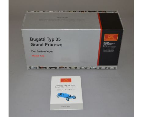 CMC #M-063 Bugatti Typ 35 Grand Prix (1924) Der Seriensieger, 1:18 scale. Boxed, inner packaging appears unopened.