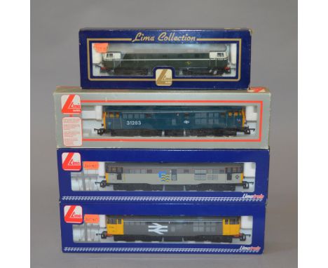 OO Gauge. Lima. 4 x diesel locomotives, various liveries. Class 31  31108, 31185, 31283 & Class 26 D5310. All VG in F/G boxes