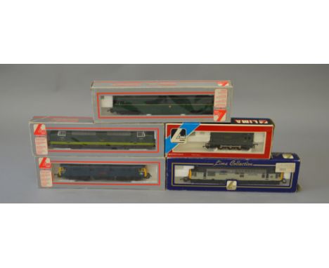 OO Gauge. Lima 5 x locomotives. BR green railcar, BR green Class 55 "Meld", BR Mainline class 37 "British Petroleum", BR clas