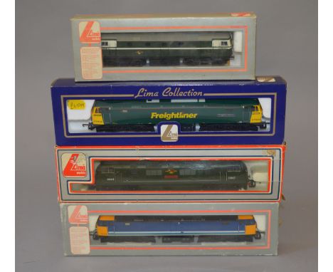 OO Gauge. Lima. 4 x locomotives, various liveries. Class 26  D5316, Class 42  D843, Class 47  47475 & Class 57  57002. All VG
