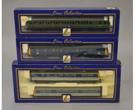 OO Gauge. Lima 3 x DMU's. Class 121 BR blus single car, Class 121 BR green single unit & Class 101 Regional Railways 2 car un