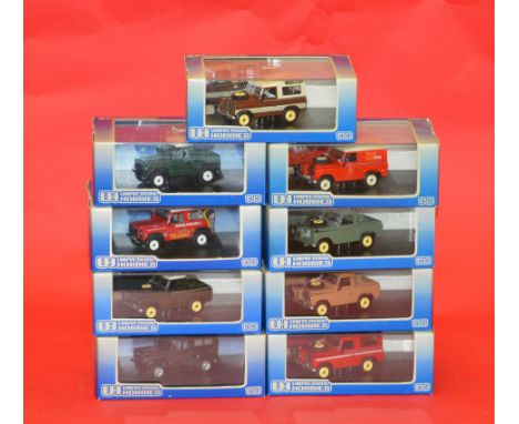 Nine Universal Hobbies Land Rover models, 1:43 scale. Boxed and overall appear E. (9)