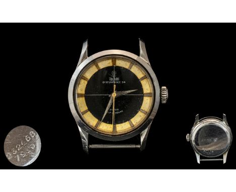 Tudor Oyster Prince 34 Gents Automatic Steel Cased Watch with White Cross to the Centre, Baton Numerals, Seconds Sweep, Back 