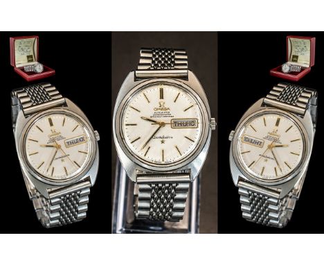 Omega - Constellation Automatic Chronometer Stainless Steel Gents Wrist Watch. Date 1979. With Day / Date Display Window, Gol