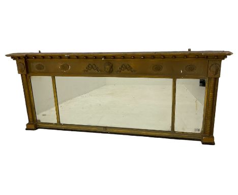 19th century gilt framed three panel pier mirror, bobbin turned columnsDimensions: Height:&nbsp;64cm&nbsp; Length/Width:&nbsp