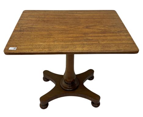 Early 19th century mahogany pedestal table, rectangular topDimensions: Height:&nbsp;70cm&nbsp; Length/Width:&nbsp;74cm&nbsp; 