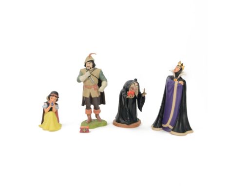 Four Disney Classics Collection Snow White figures, comprising Huntsman Deadly Intent, Won't You Smile For Me, Take The Apple